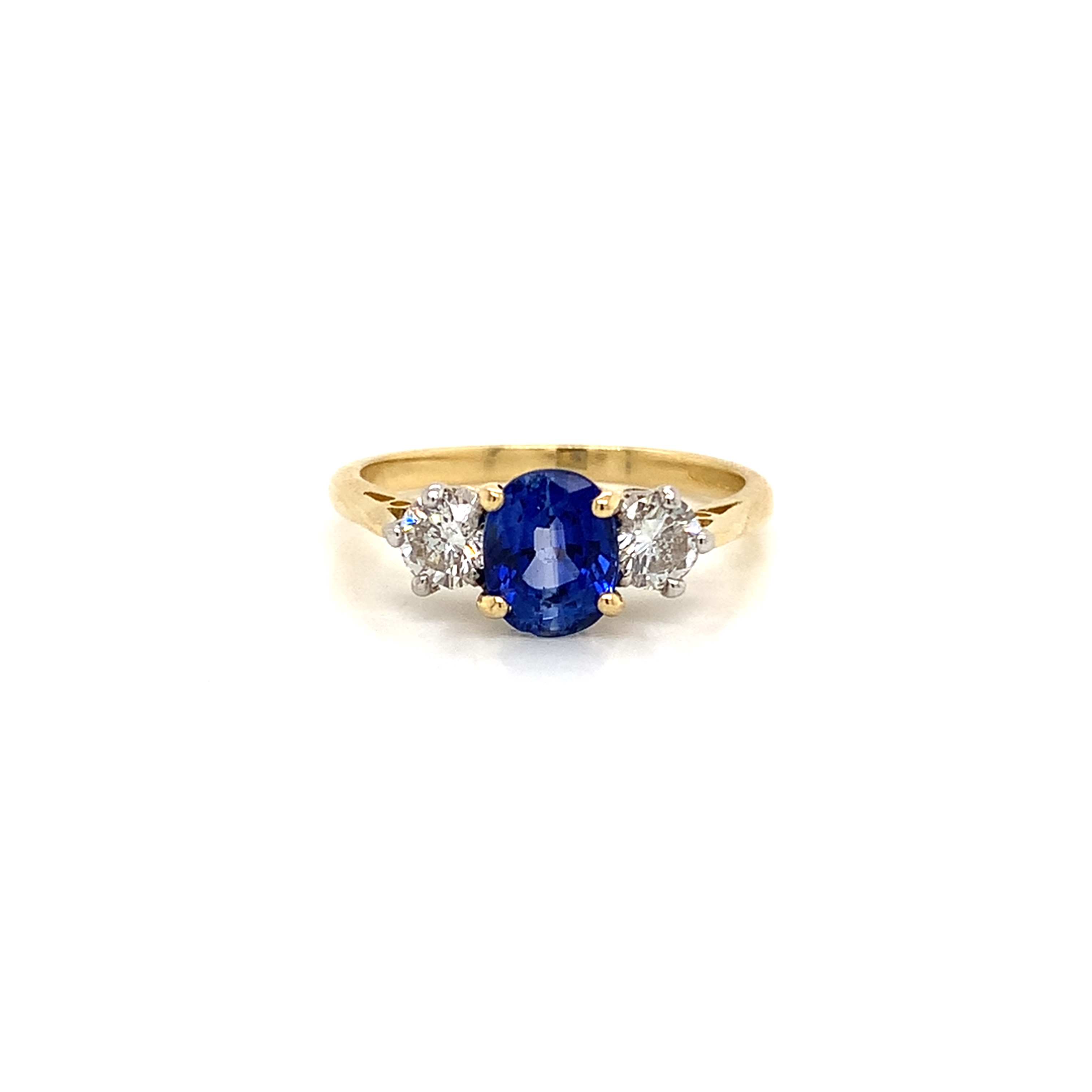 Traditional style Sapphire & Diamond 3 stone Rings